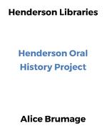 Oral History of Alice Brumage, October 15, 2013