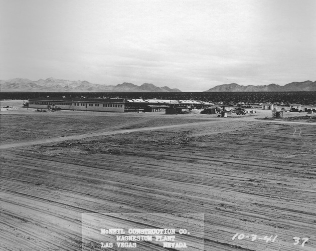 Photograph of the construction of an administration building at Basic Magnesium, Inc.