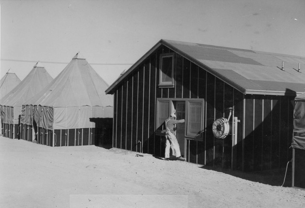 Photograph of the boarding camp housing units at Basic Magnesium, Inc.