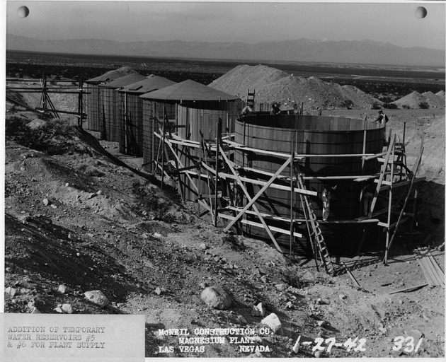 Photograph of water reservoirs at Basic Magnesium, Inc.