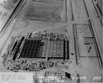 Aerial photograph of the cell building and brine storage at Basic Magnesium, Inc.