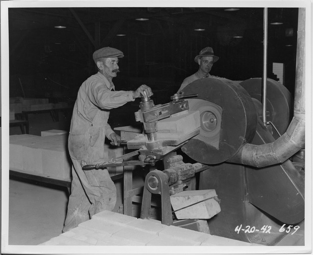 Photograph of a brick grinder