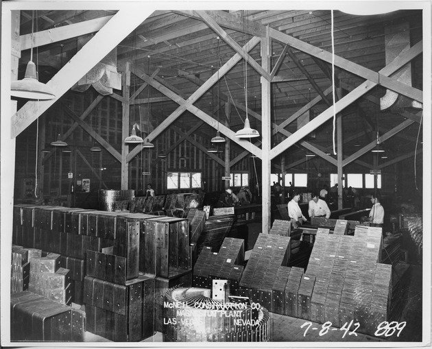 Photograph of stacks of silver bus bars at Basic Magnesium, Inc.