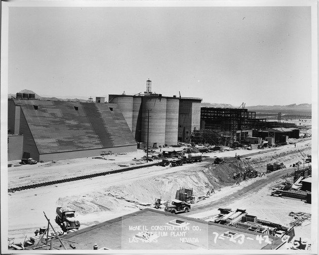 Photograph of a preparation plant structures at Basic Magnesium, Inc.