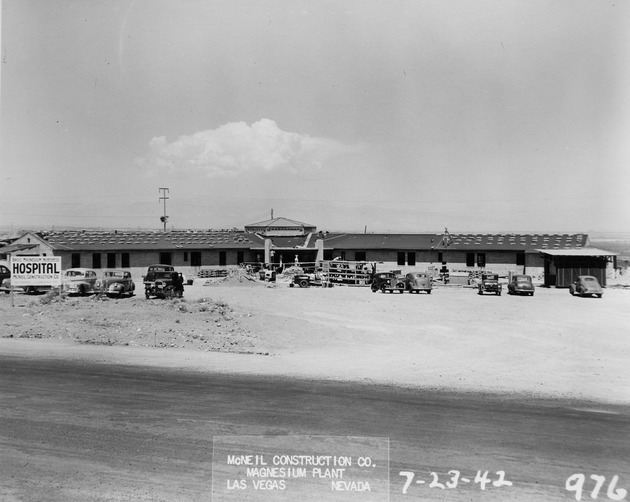 Photograph of a hospital under construction at Basic Magnesium, Inc.