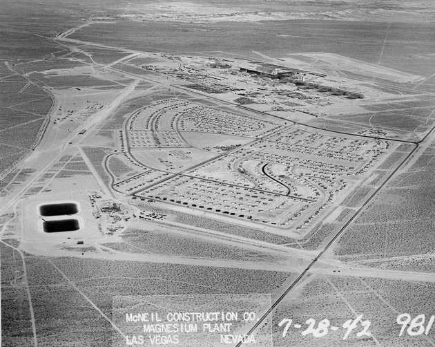 Aerial photograph of the Basic Magnesium, Inc. townsite and plant