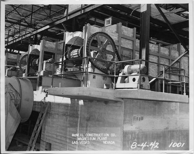 Photograph of the rotary kiln preheater at Basic Magnesium, Inc.
