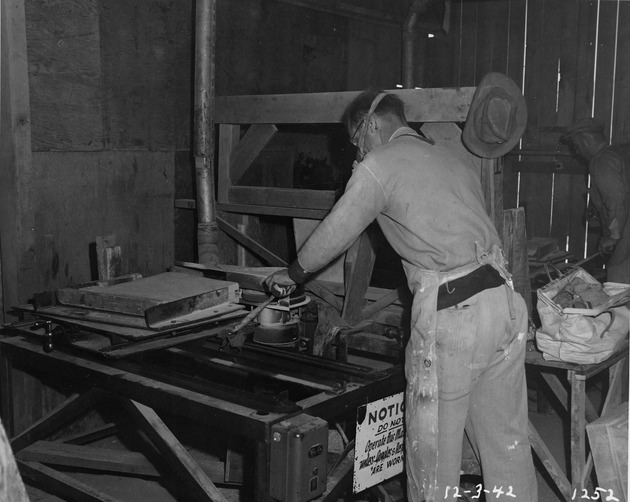 Photograph of a brick grinder