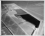 Aerial photograph of the reservoirs at Basic Magnesium, Inc.
