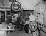 Photograph of men at work at the Basic Magnesium, Inc. tire shop