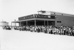 Photograph of the Victory Theatre on opening day at the Basic Magnesium, Inc. townsite
