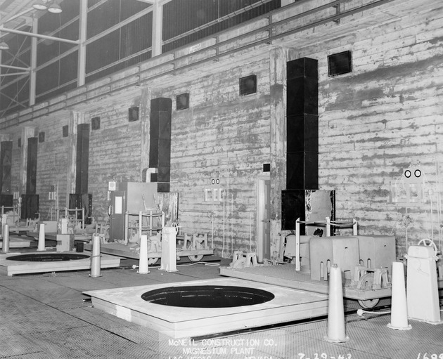 Photograph of a refinery furnace at Basic Magnesium, Inc.