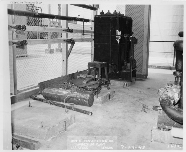 Photograph of chlorine vaporizer at Basic Magnesium, Inc.