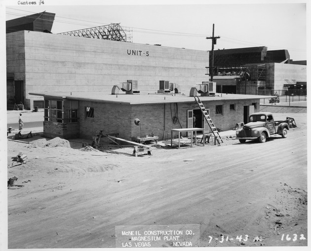 Photograph of the field canteen #4 under construction at Basic Magnesium, Inc.