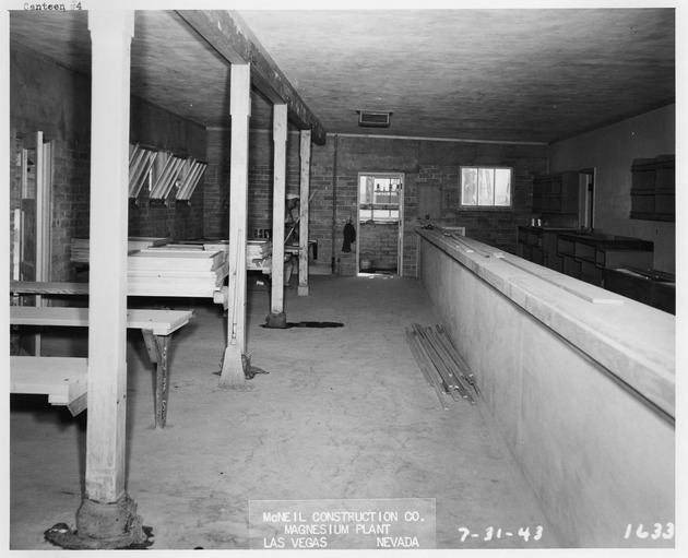 Photograph of the field canteen #4 under construction at Basic Magnesium, Inc.