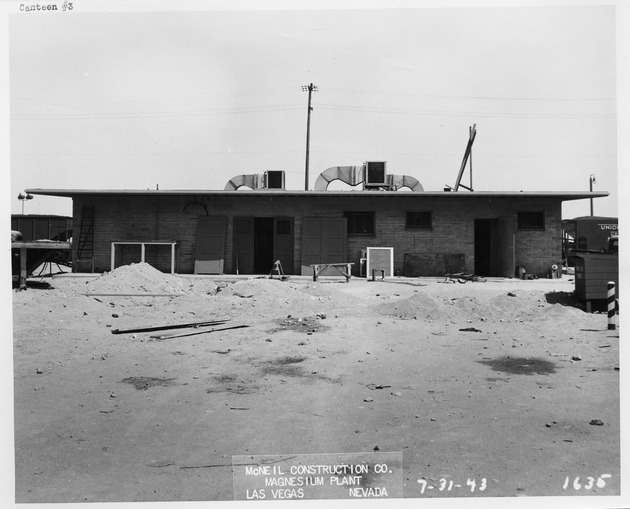 Photograph of the field canteen #3 under construction at Basic Magnesium, Inc.
