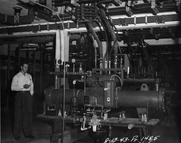 Photograph of rectifier heat exchanger at Basic Magnesium, Inc.