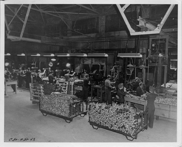 Photograph of ingot production at Basic Magnesium, Inc.
