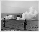 Photograph of a tear gas demonstration at Basic Magnesium, Inc.