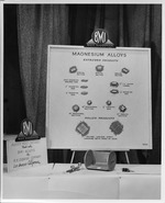 Photograph of the Aviada exhibition at Basic Magnesium, Inc., magnesium alloy samples