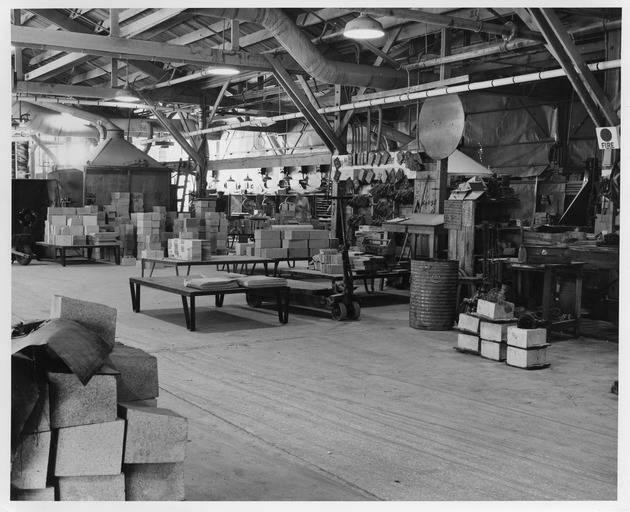 Photograph of brick grinding and storage building at Basic Magnesium, Inc.