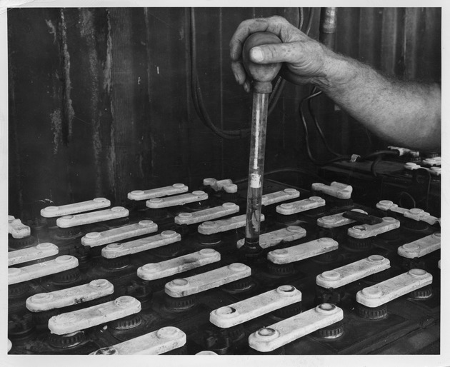 Photograph of electric storage battery at Basic Magnesium, Inc.