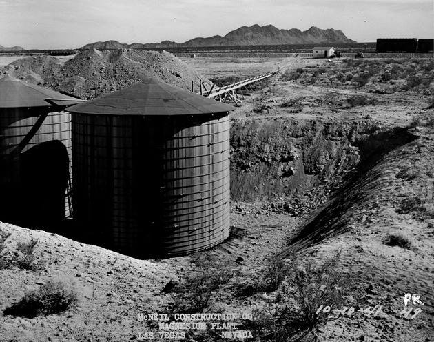 Photograph of water tanks at Basic Magnesium, Inc.