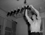 Photographs of negatives hanging to dry