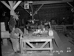 Photograph of a brick grinding shop