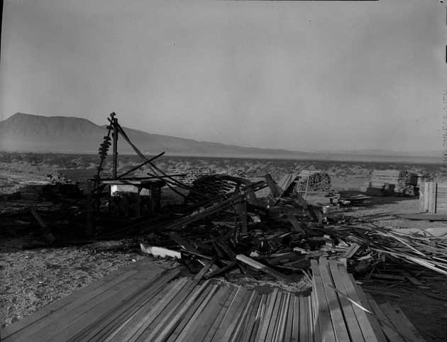 Photograph of a tool shed fire at Basic Magnesium, Inc.