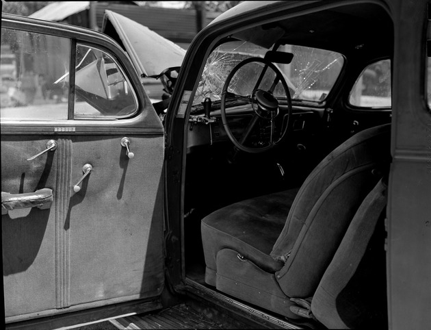 Photograph of a damaged car at Basic Magnesium, Inc.
