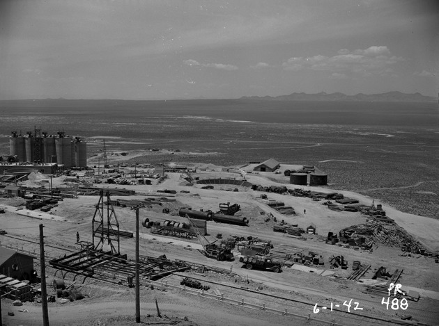 Aerial photograph of the Basic Magnesium, Inc. plant under construction in Gabbs, Nevada