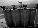 Aerial photograph of silos at Basic Magnesium, Inc.