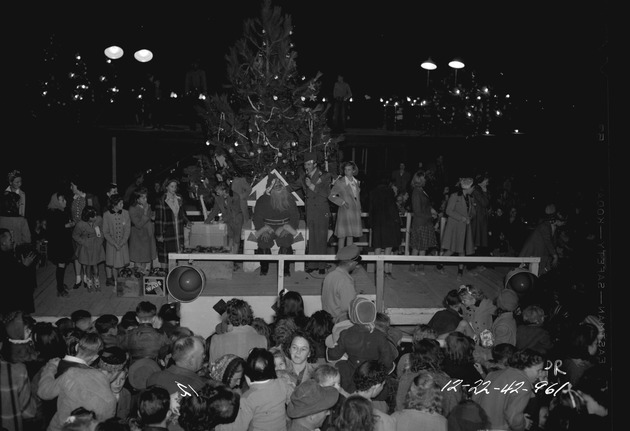 Photograph of Christmas festivities at Trailer Camp near Basic Magnesium, Inc.