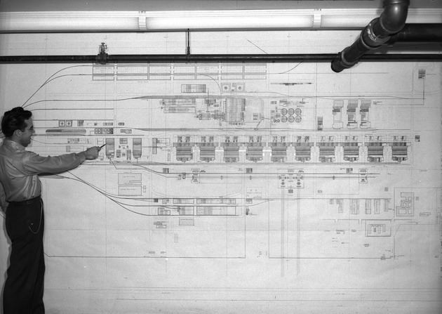 Photograph of a diagram of the Basic Magnesium, Inc. plant site
