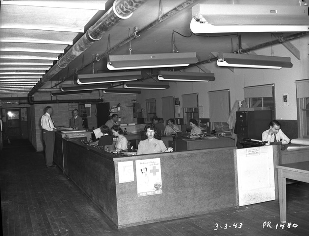 Photograph of office workers at Basic Magnesium, Inc.