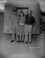 Photograph of a serviceman visiting his parents at Basic Magnesium, Inc.