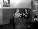 Photograph of Sally Hatton and Mildred Morgan at Basic Magnesium, Inc.
