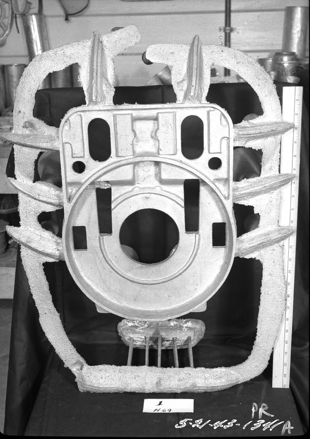 Photograph of magnesium casting at Basic Magnesium, Inc.