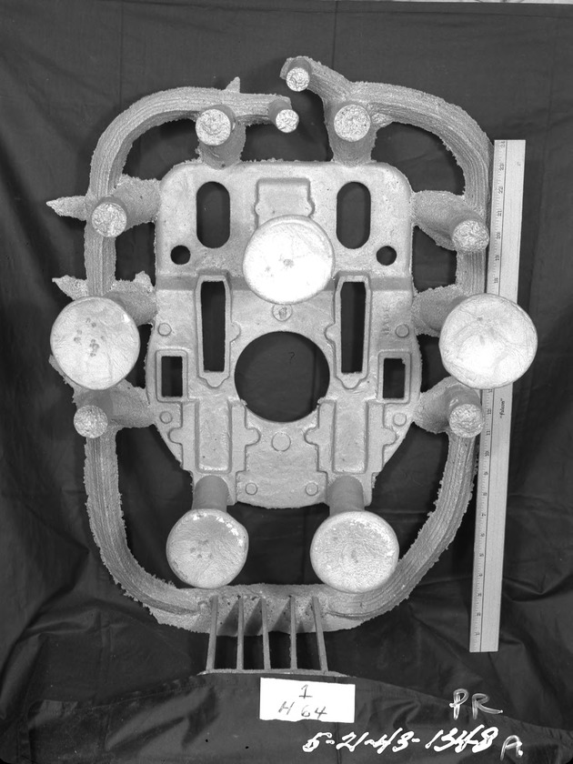 Photograph of magnesium casting at Basic Magnesium, Inc.