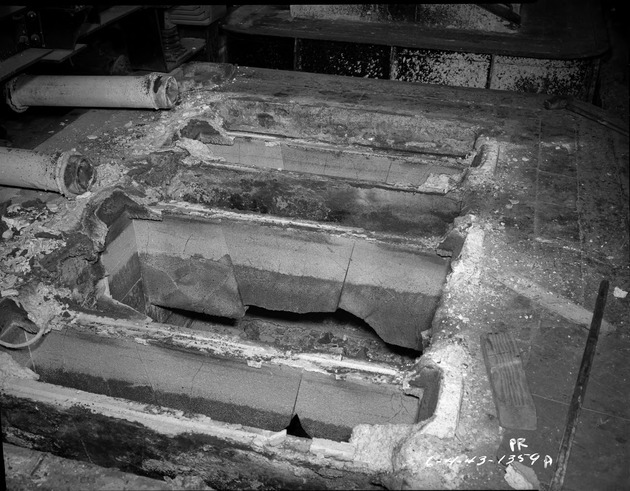 Photograph of a damaged cell at Basic Magnesium, Inc.
