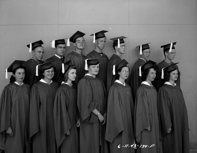 Photograph of the Basic High School's 1943 graduating class