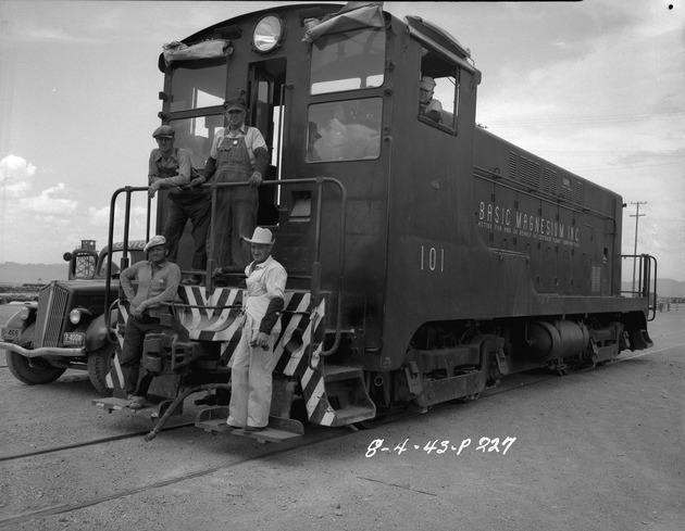 Photograph of a Basic Magnesium, Inc. train engine