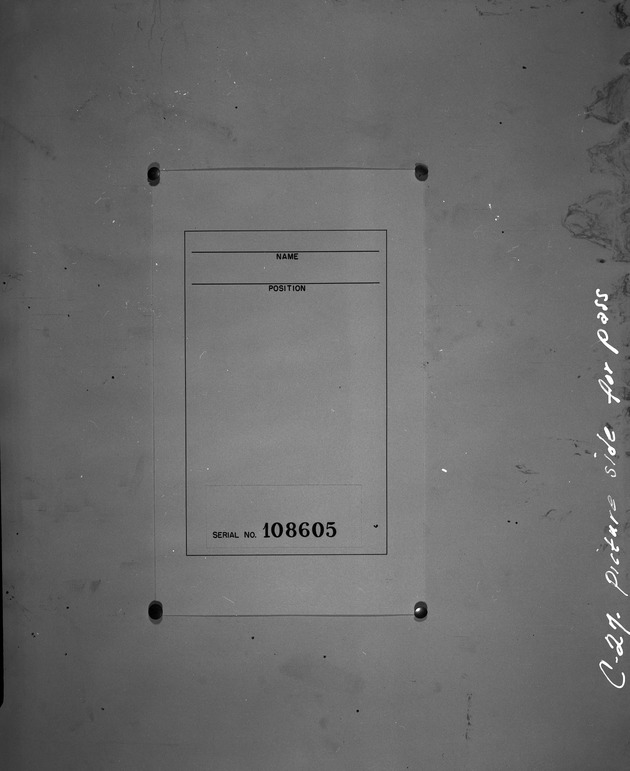 Photograph of a Basic Magnesium, Inc. identification card