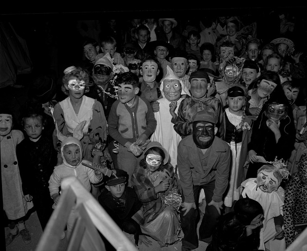 Photograph of the Halloween carnival at Basic Magnesium, Inc. Trailer Camp