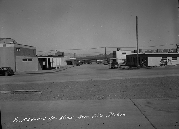 Photograph of the fire station at the Basic Magnesium, Inc. townsite