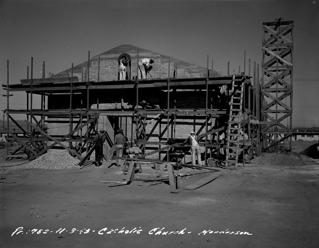 Photograph of a Catholic church at the Basic Magnesium, Inc. townsite