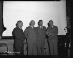Photograph of F. O. Case, H.G. Satterthwaite, Mr. Struthers, and Mr. Wasksmuth at Basic Magnesium, Inc.