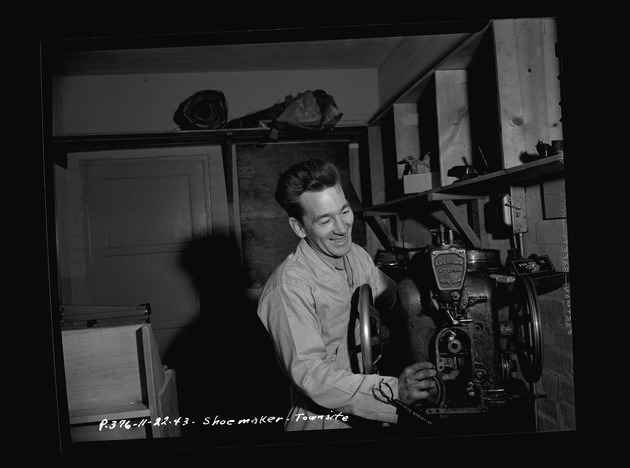 Photograph of George Shoemaker at Basic Magnesium, Inc. townsite