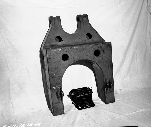 Photograph of magnesium casting at Basic Magnesium, Inc.